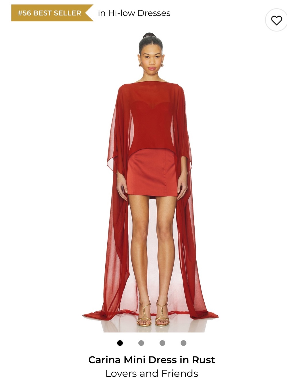 Lovers + Friends Rust Cape Mini Dress